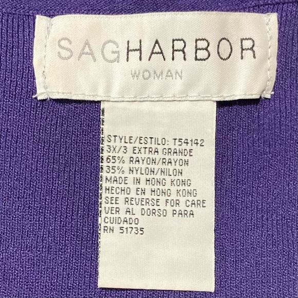 Sag Harbor Woman Purple Sleeveless Knit Top - Picture 4 of 11